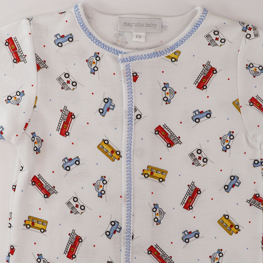 Magnolia Baby Emergency Print Pima Cotton Soft Baby Footie Sleepsuit