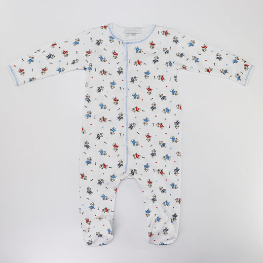 Magnolia Baby Billy Bulldog Embroidered Pima Cotton Footie Sleepsuit