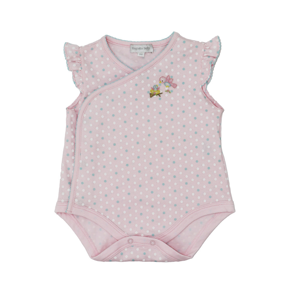 Magnolia Baby Little Birds Pink Pima Cotton Baby Footie