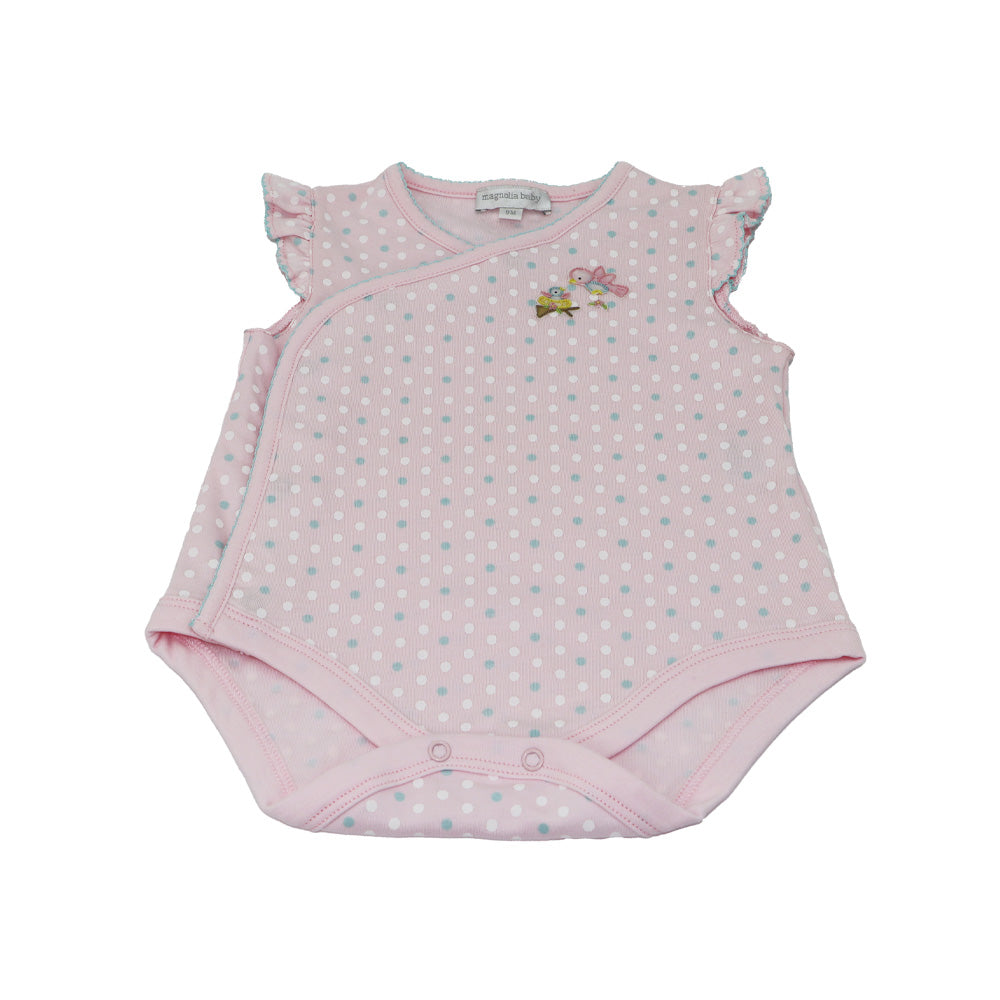 Magnolia Baby Little Birds Pink Pima Cotton Baby Footie