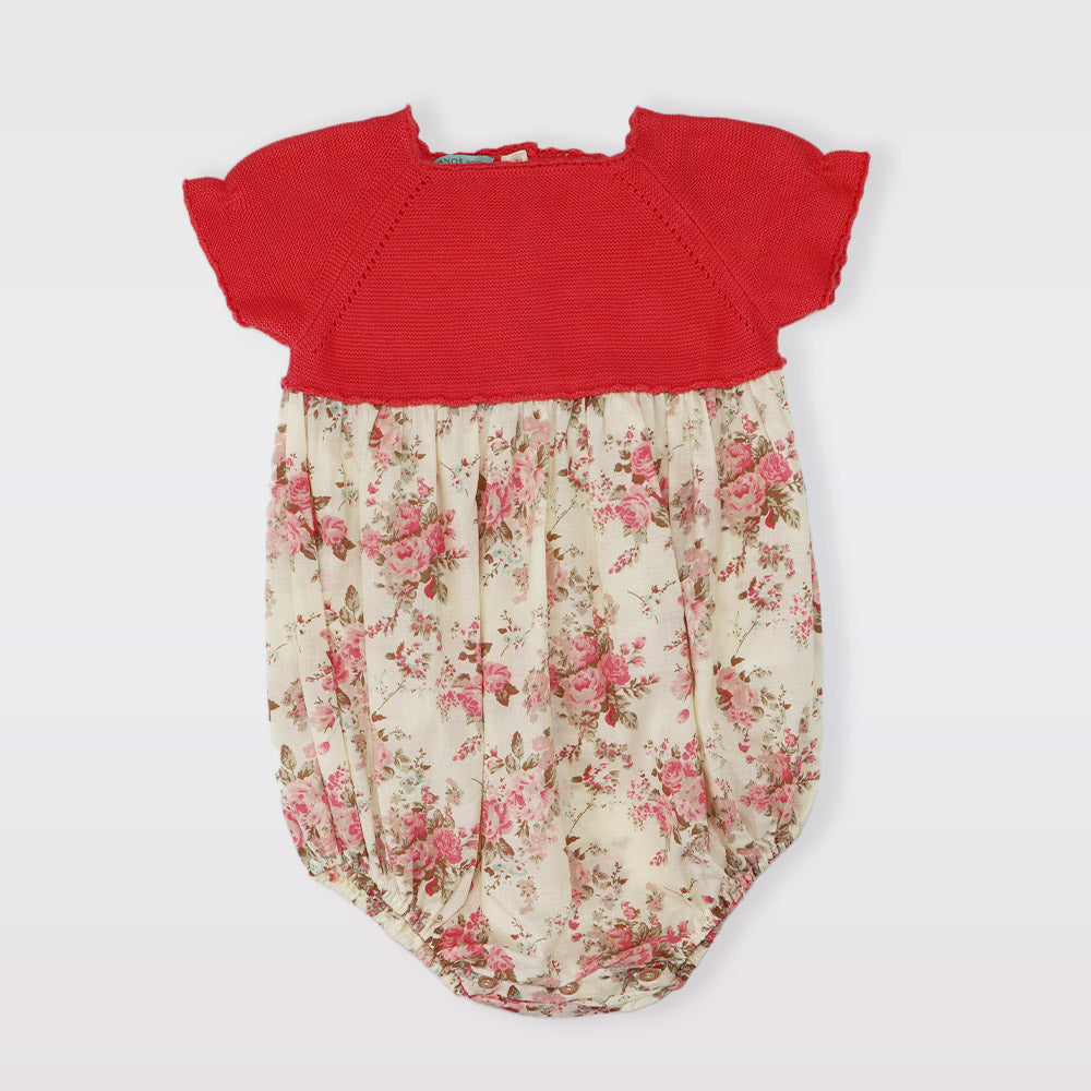 Nanos Baby Soft Pink Knit Romper Mameluco for 18 Months