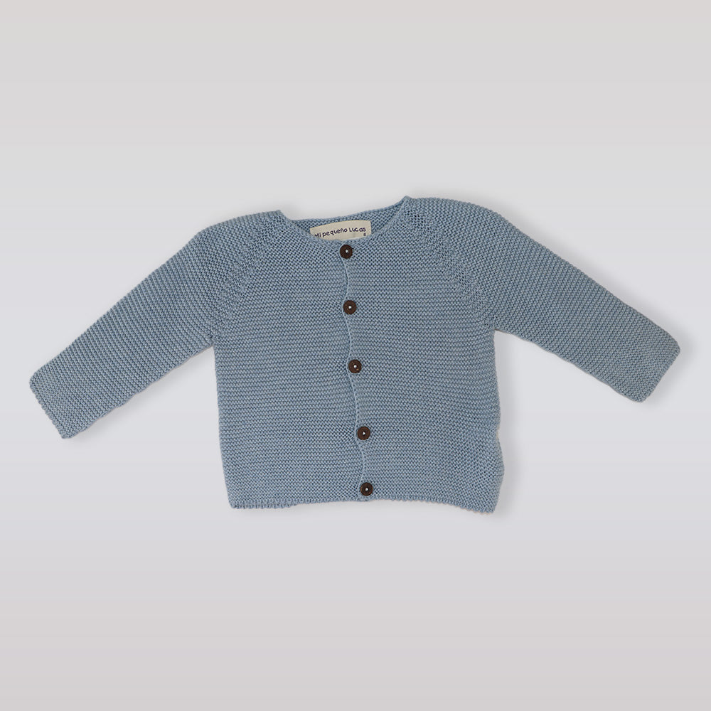 Mi Pequeno Lucas Blue Tirol Knit Cardigan for Baby Infants