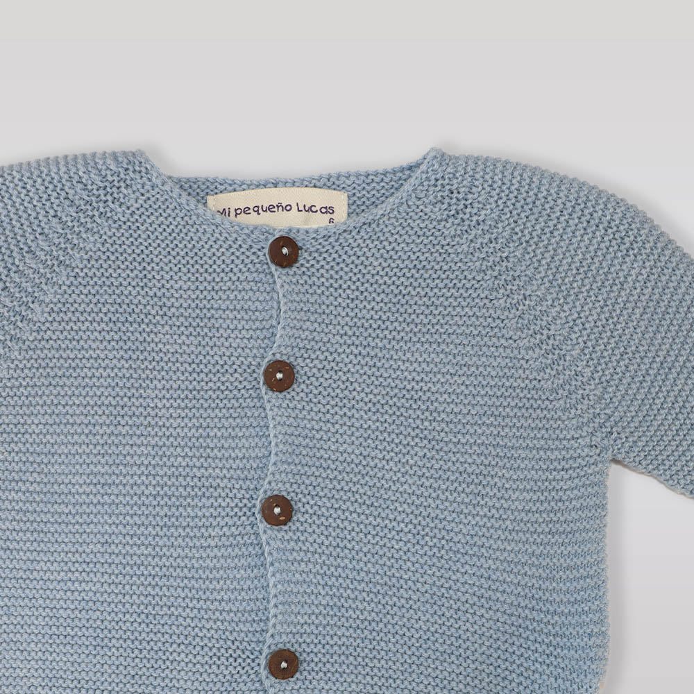 Mi Pequeno Lucas Blue Tirol Knit Cardigan for Baby Infants