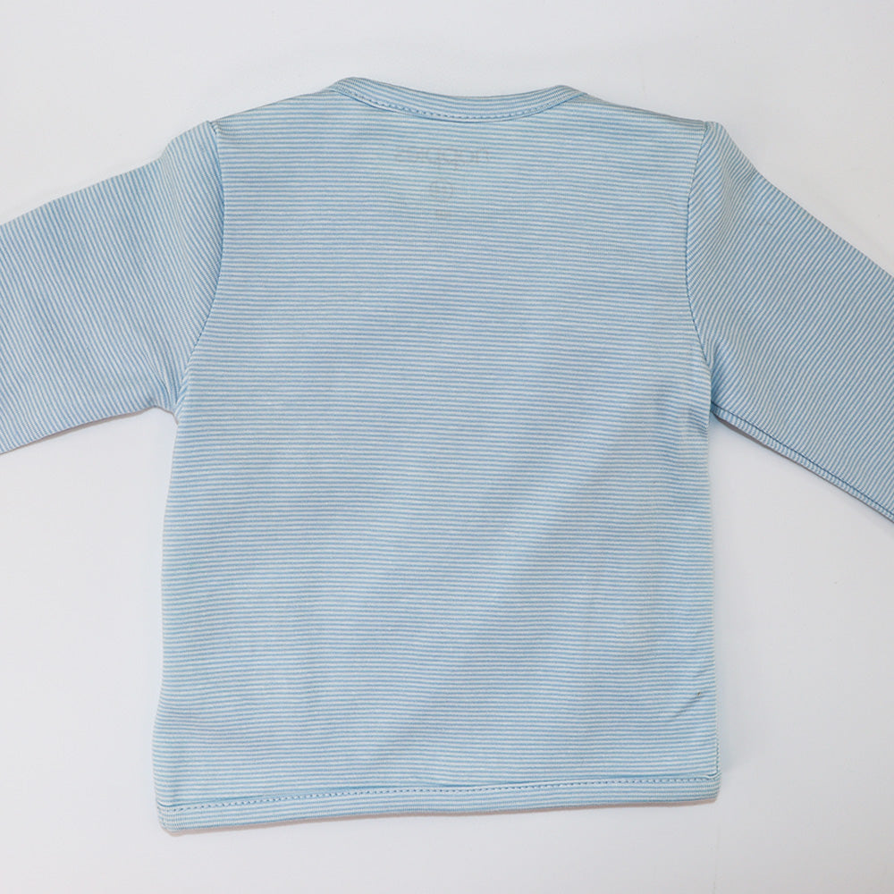 Noppies Baby Organic Cotton Light Blue Long Sleeve Wrap Shirt