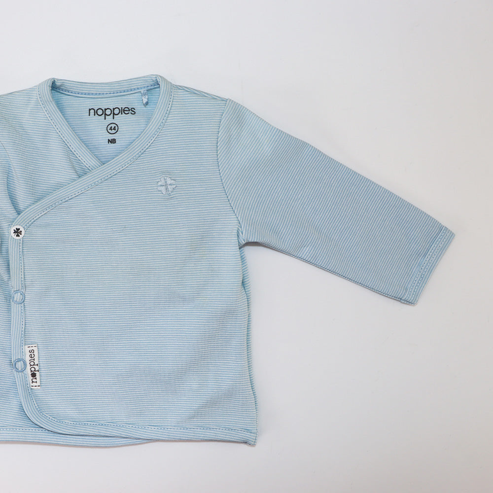 Noppies Baby Organic Cotton Light Blue Long Sleeve Wrap Shirt
