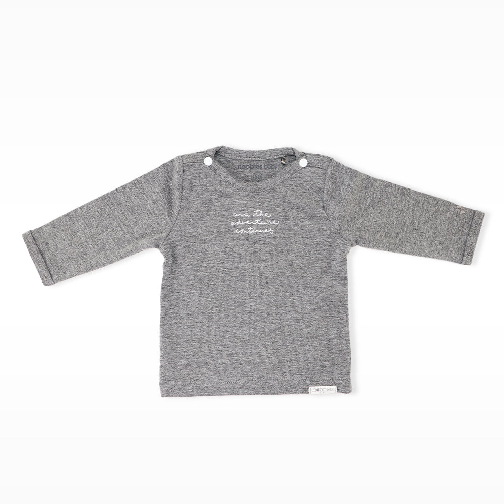 Noppies Baby NOP Anthracite Grey Cotton Long Sleeve Top