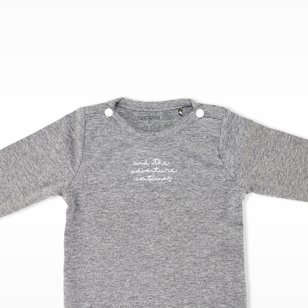 Noppies Baby NOP Anthracite Grey Cotton Long Sleeve Top