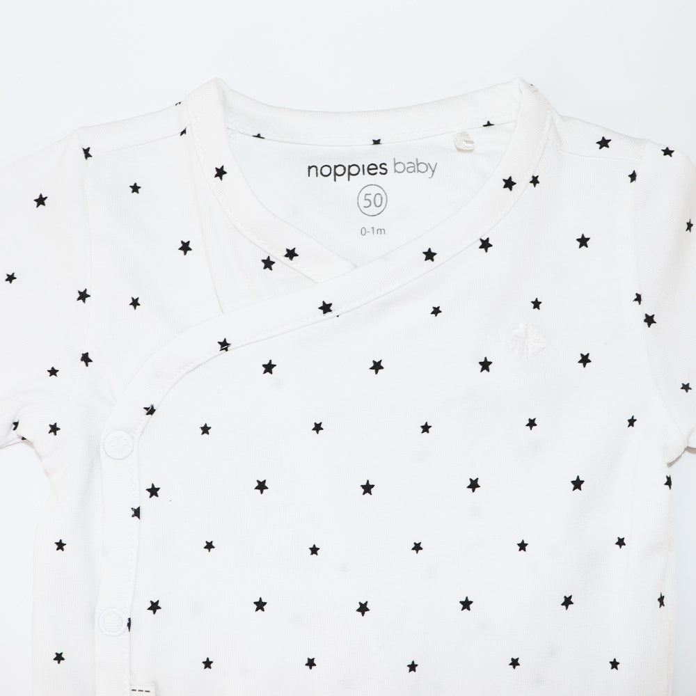 Noppies Baby Classic White Soft Cotton Newborn Wrap Bodysuit