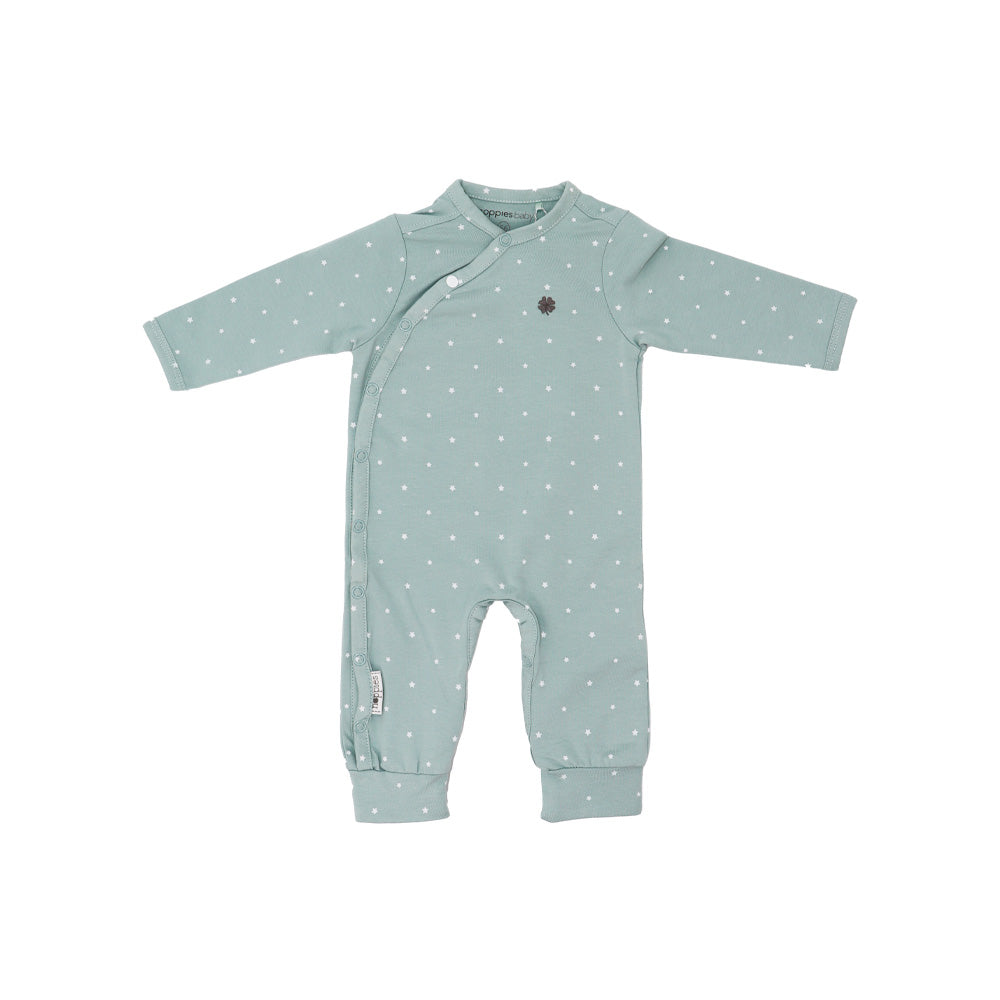 Noppies Baby Grey Mint Organic Cotton Wrap Front Onesie