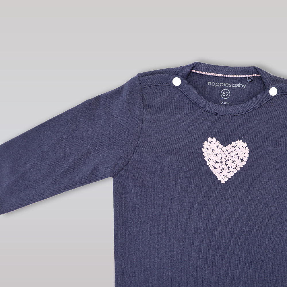 Soft Noppies Baby Navy Blue Cotton Comfort Fit Bodysuit