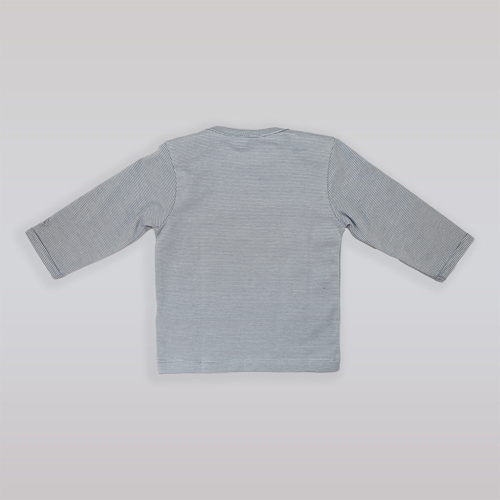 Magnolia Baby Soft Grey Blue Cotton Infant Footed Romper Pajamas