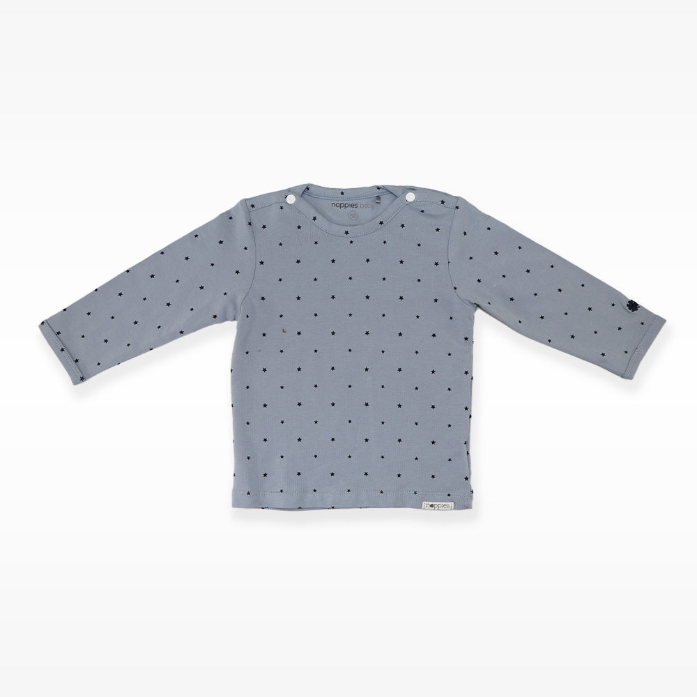 Noppies Baby Grey Blue NOP Long Sleeve Soft Cotton Bodysuit