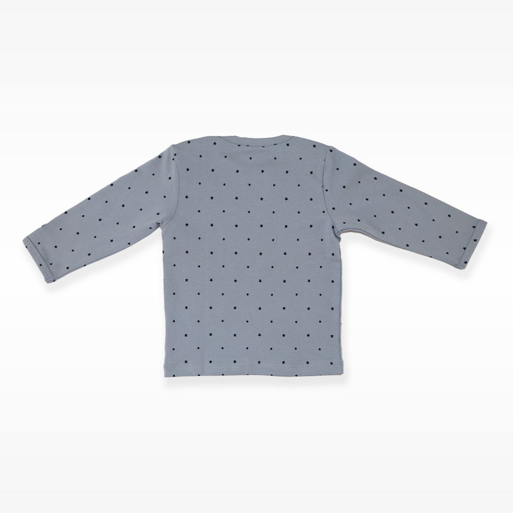Noppies Baby Grey Blue NOP Long Sleeve Soft Cotton Bodysuit