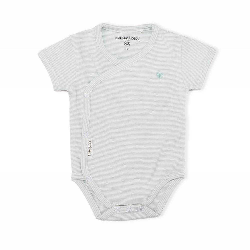 Noppies Baby Grey Mint Long Sleeve Soft Cotton Newborn Romper