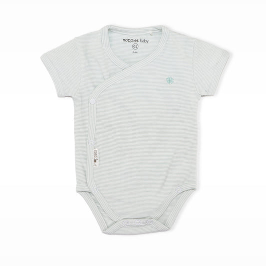 Noppies Baby Grey Mint Long Sleeve Soft Cotton Newborn Romper