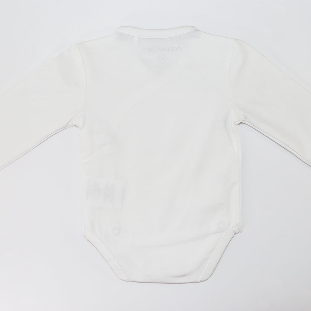 Soft Noppies Baby White Long Sleeve Crossover Wrap Bodysuit