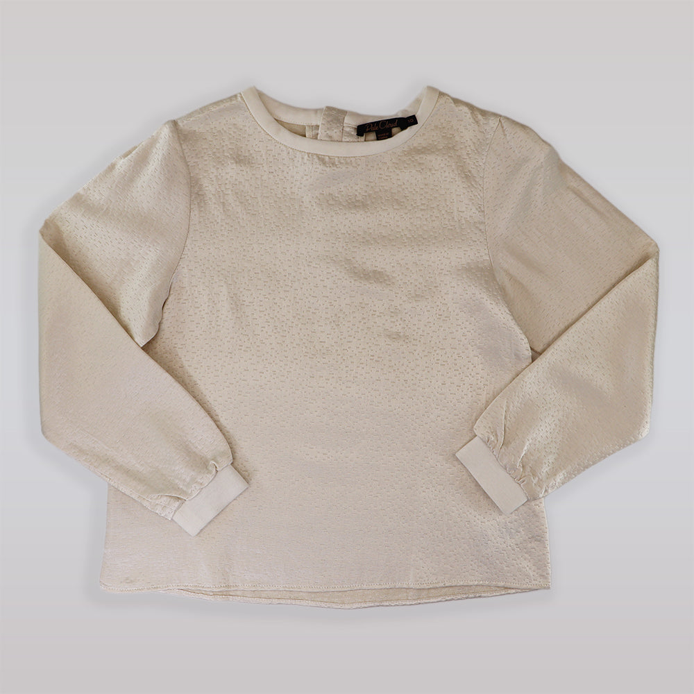 Pale Cloud Chelsy Blouse Elegant Designer Silk Feel Top