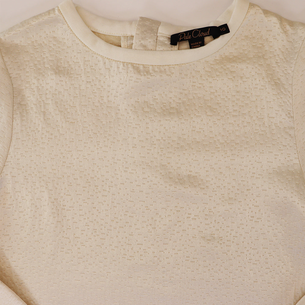 Pale Cloud Chelsy Blouse Elegant Designer Silk Feel Top