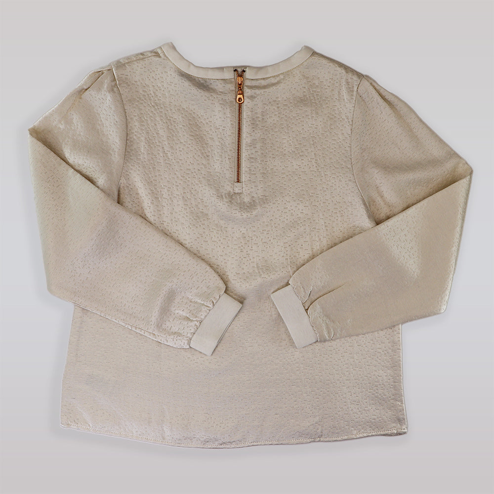 Pale Cloud Chelsy Blouse Elegant Designer Silk Feel Top