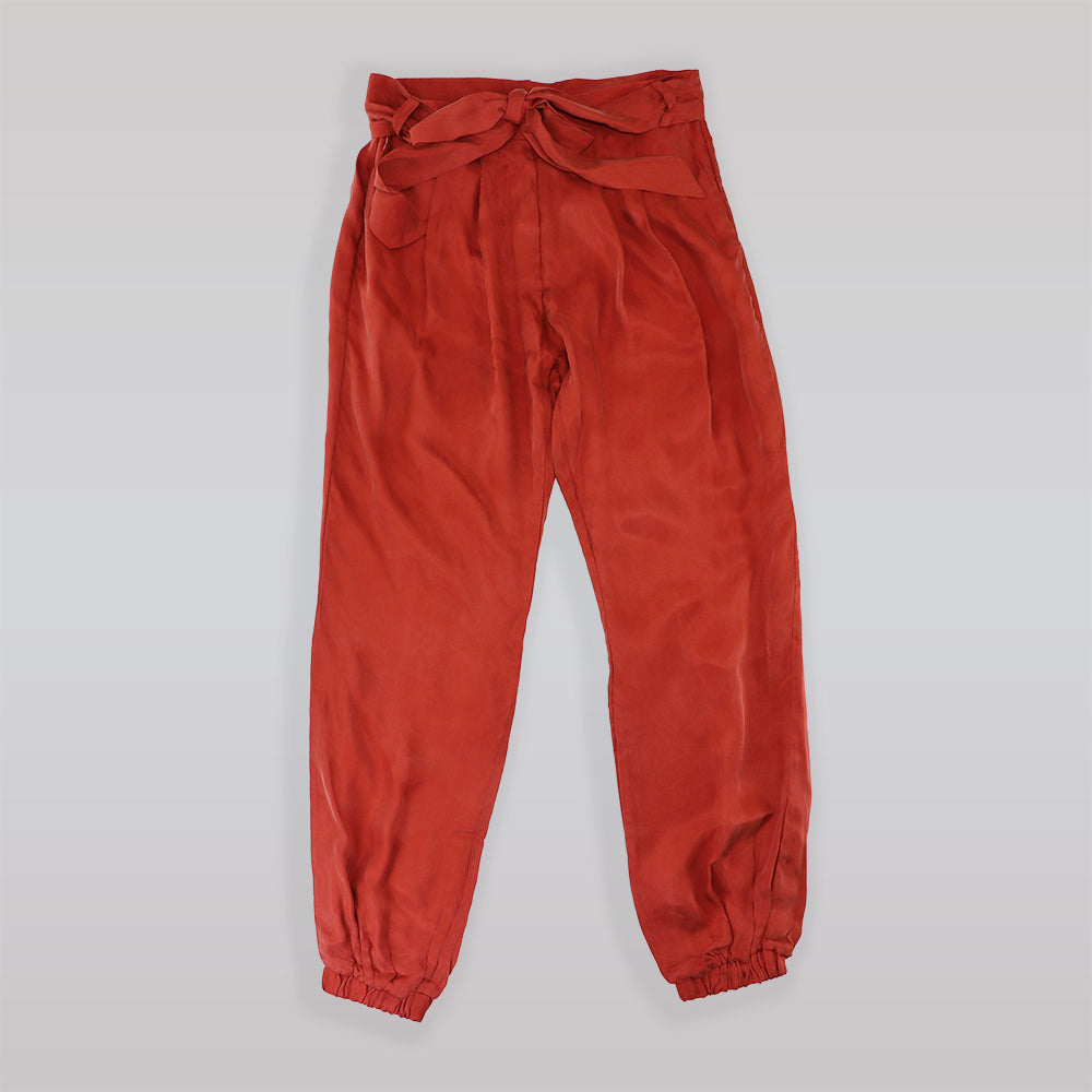 Pale Cloud Jina Rust Silk Trousers for Girls Age 10