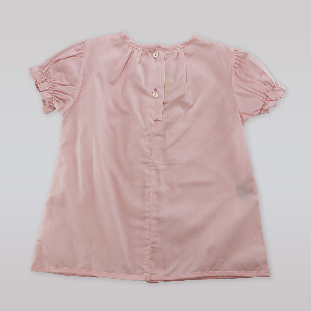 Elegant Pixie Lily Pink Cotton Baby Dress and Bloomer Set