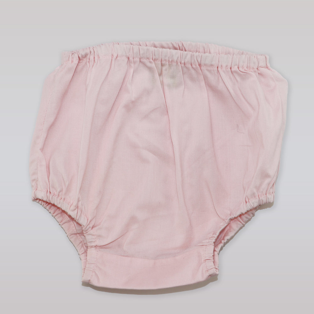 Elegant Pixie Lily Pink Cotton Baby Dress and Bloomer Set
