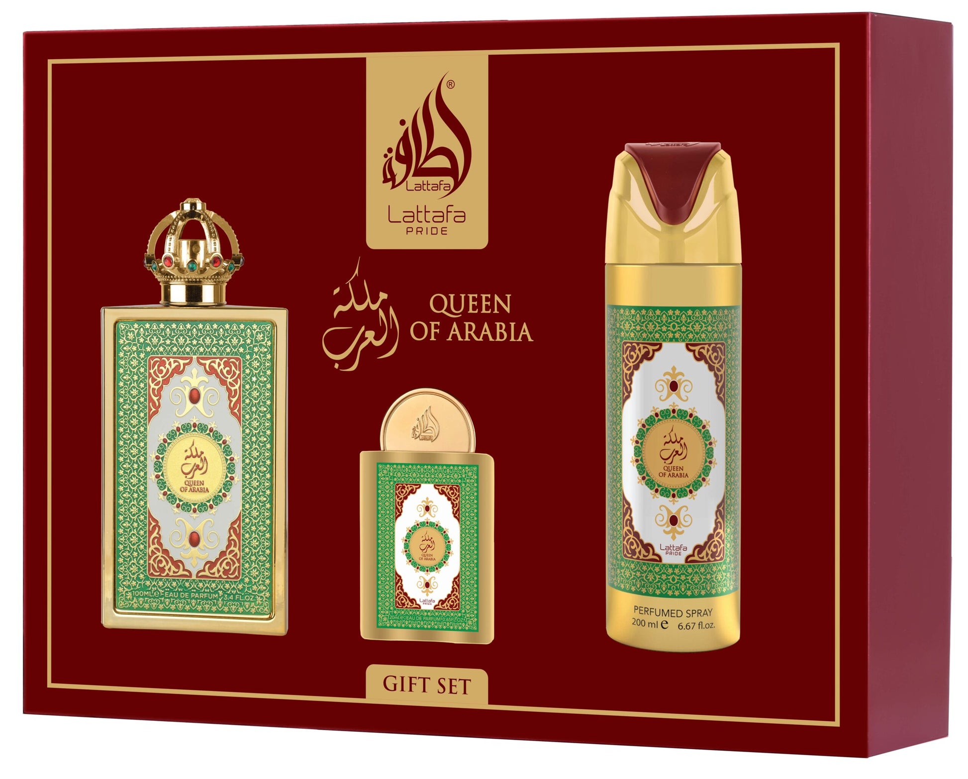 Lattafa Pride Queen of Arabia Luxury 3 Piece Fragrance Gift Set