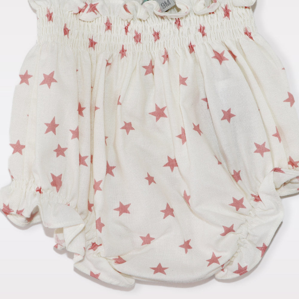 Nanos Baby Pink Cotton Ranita Romper for Stylish Infants