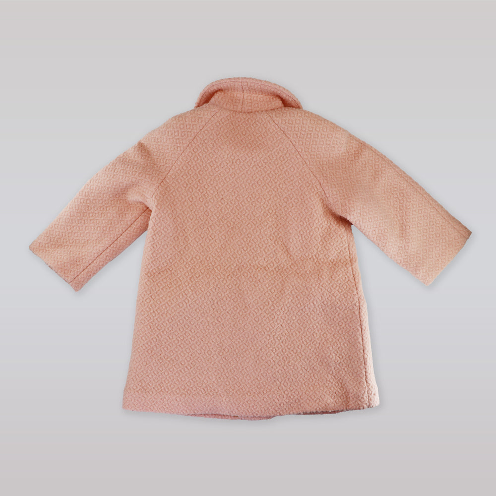 Rachel Riley Girls Pink Boucle Double Breasted Winter Coat