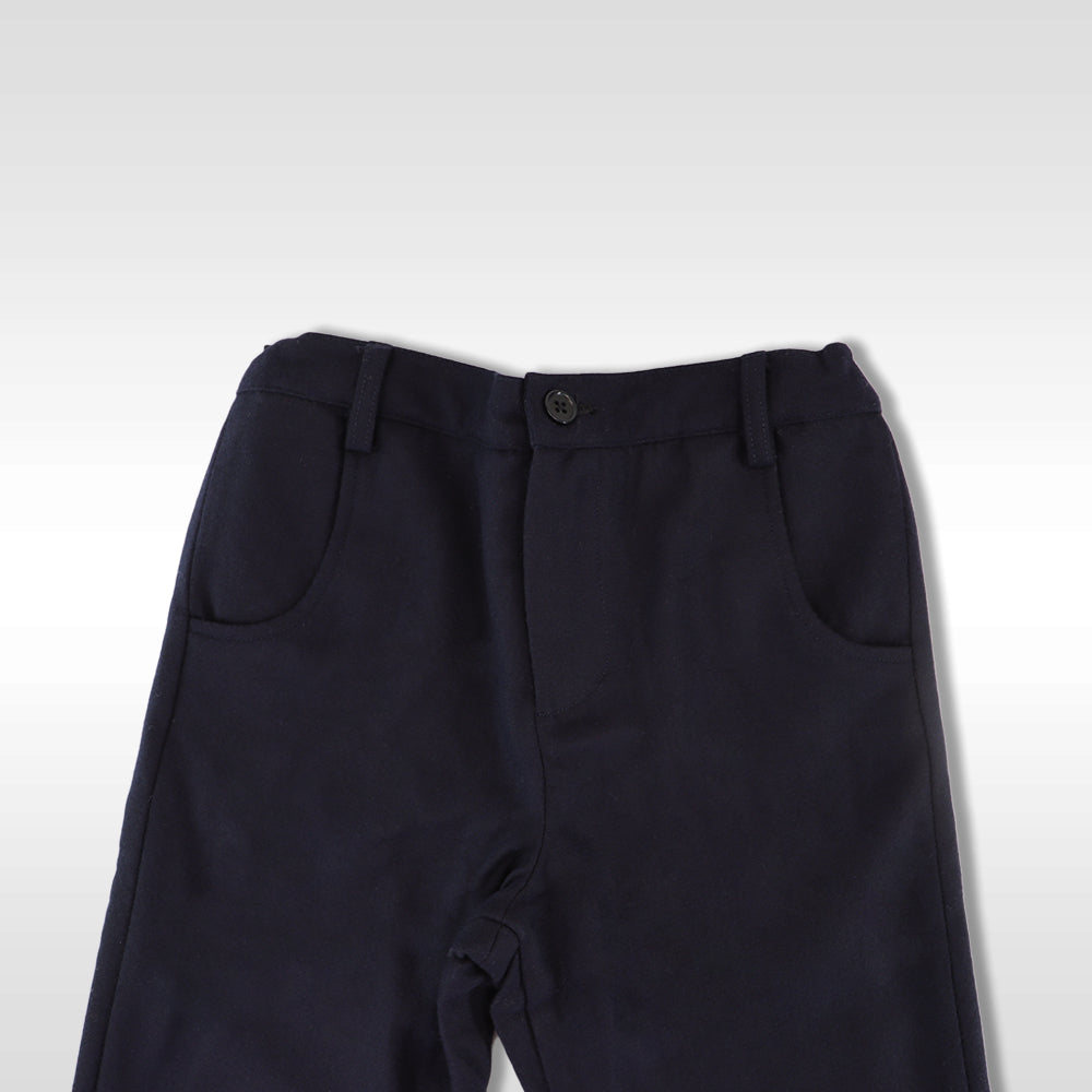 Rachel Riley Boys Navy Blue Soft Cotton Flannel Trousers