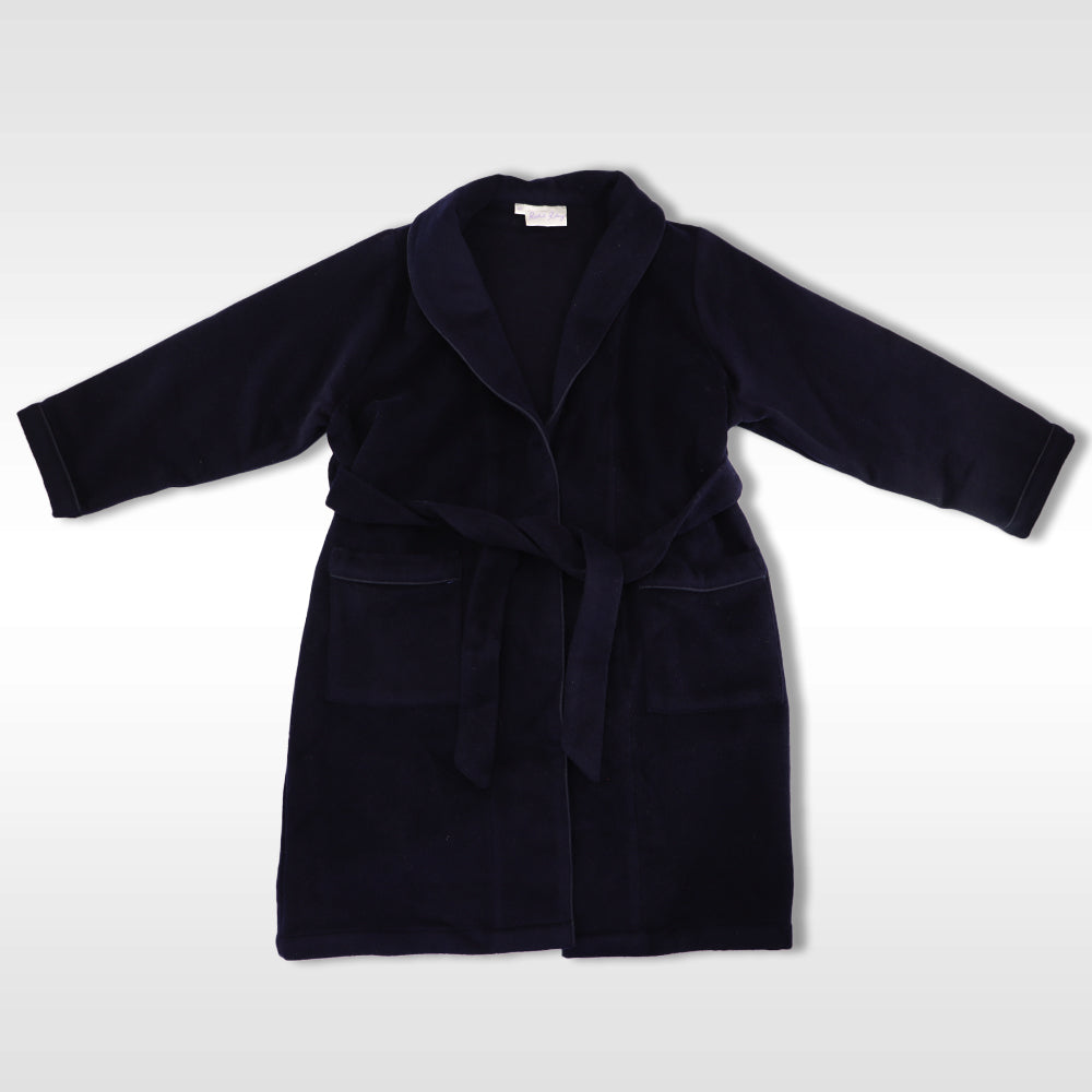Rachel Riley Kids Luxury Navy Blue Soft Cotton Dressing Gown