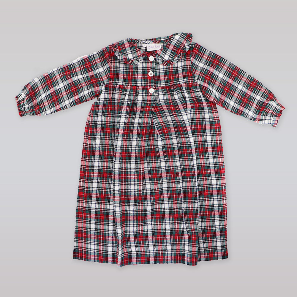 Rachel Riley Classic Red Tartan Night Dress for Little Girls