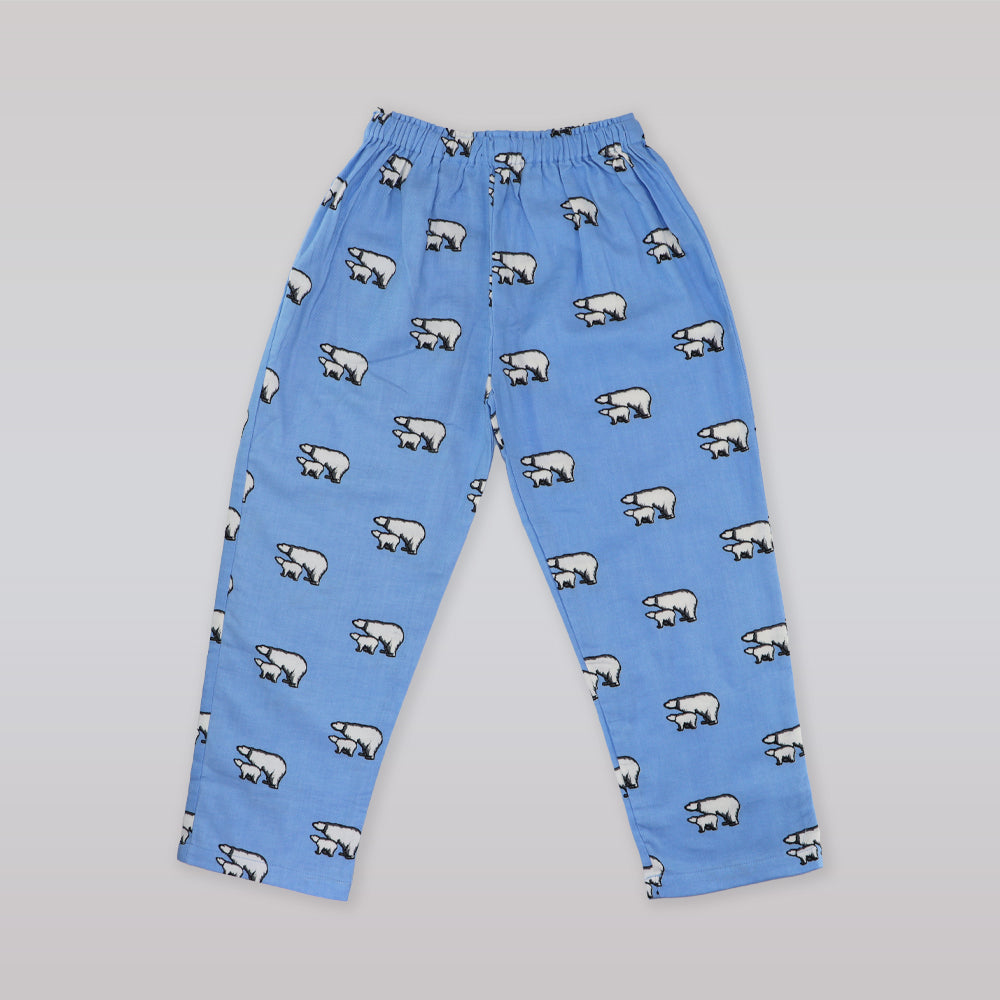 Rachel Riley Polar Bear Print Cotton Baby Doll Blue Pyjamas