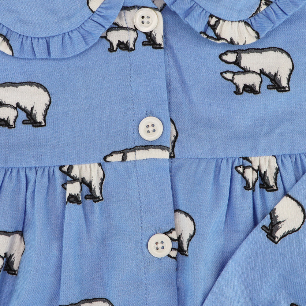 Rachel Riley Polar Bear Print Cotton Baby Doll Blue Pyjamas