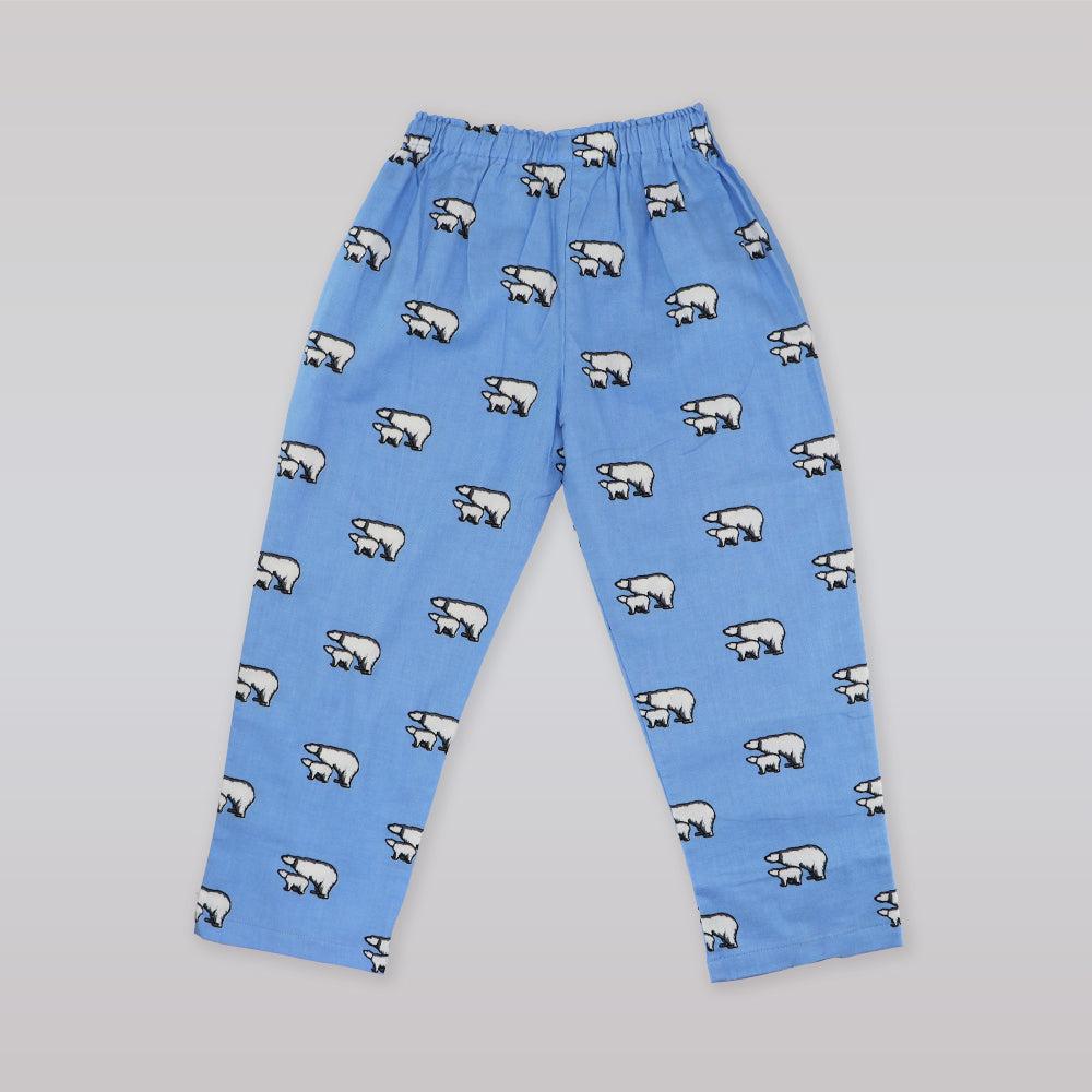 Rachel Riley Girls Blue Polar Bear Cotton Baby Doll Pajamas