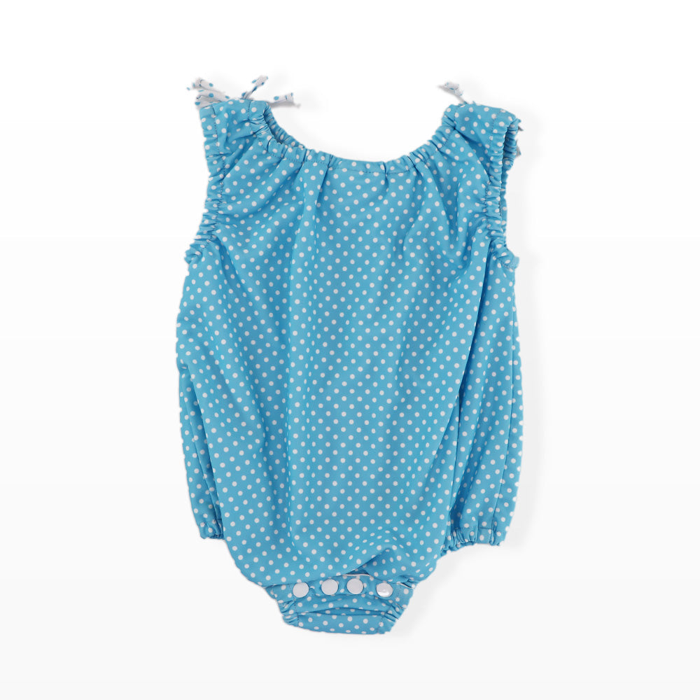 Rachel Riley Polka Dot Blue Multi Colored Cotton Beach Outfit