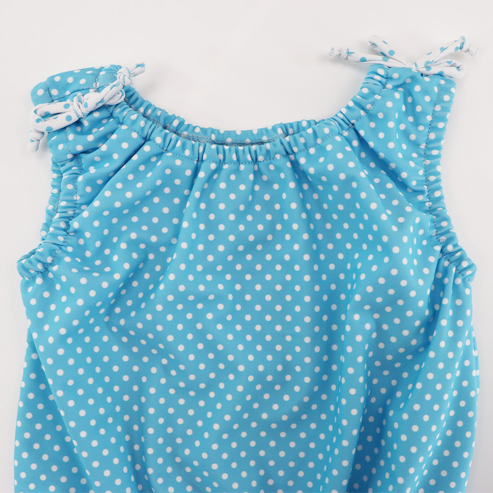Rachel Riley Polka Dot Blue Multi Colored Cotton Beach Outfit