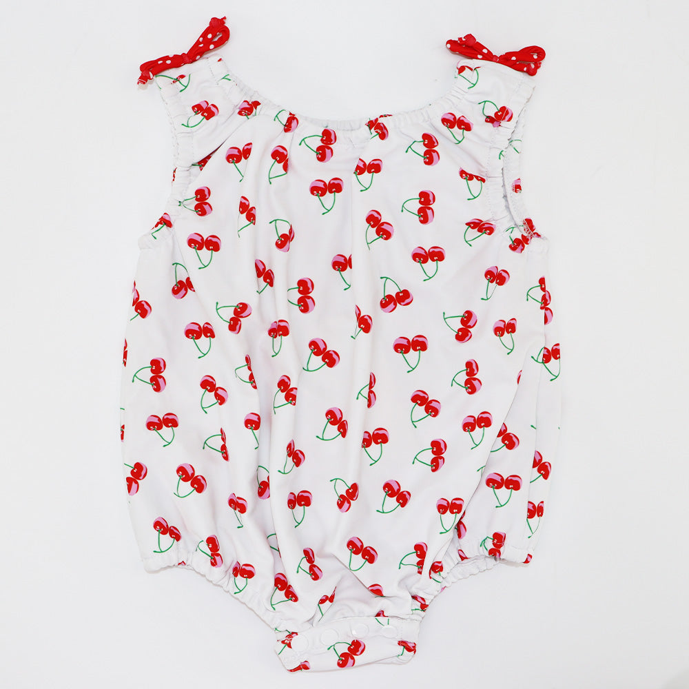 Rachel Riley Baby Girls Cherry Print Cotton Beach Onesie