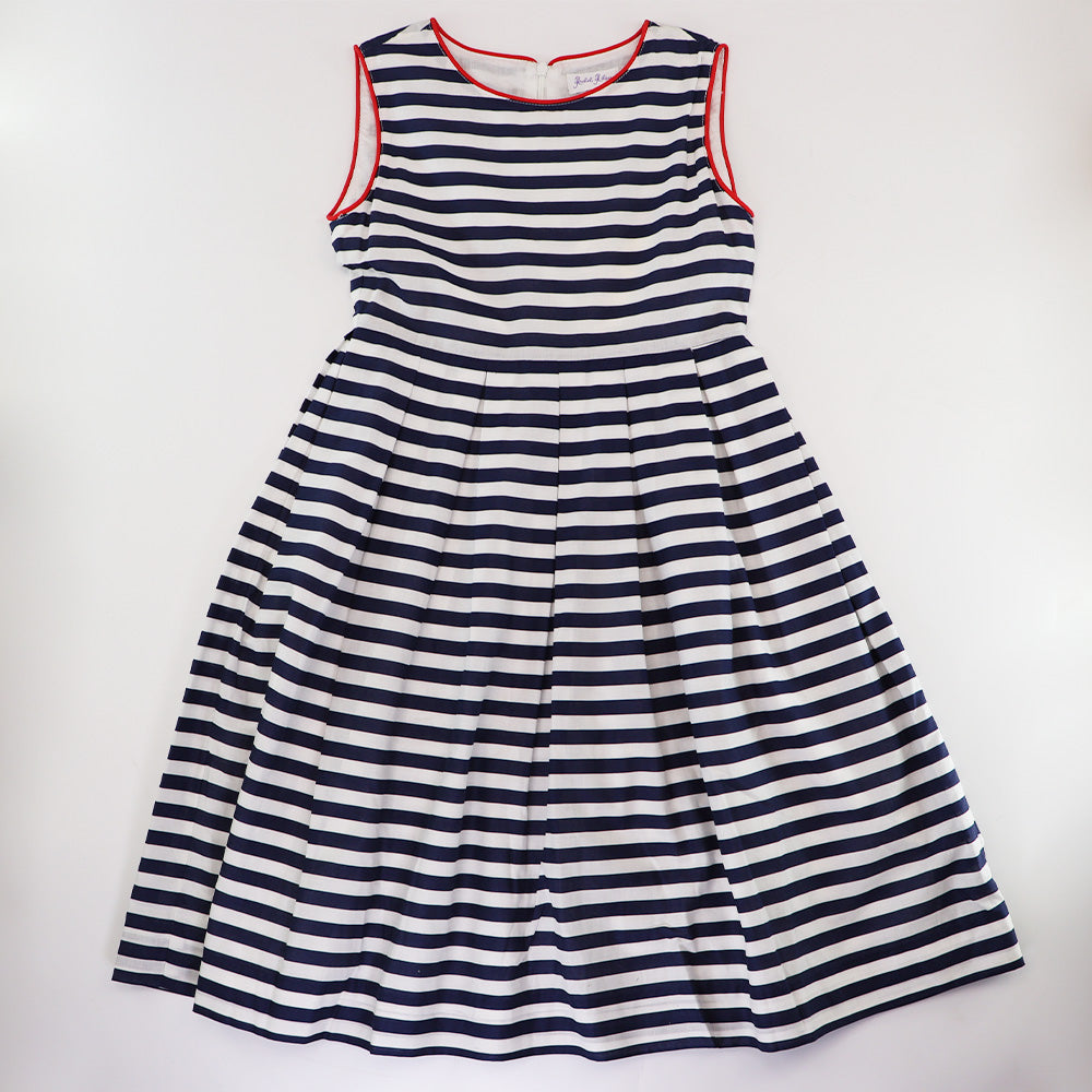 Rachel Riley Girls Nautical Stripe Sleeveless Cotton Summer Dress