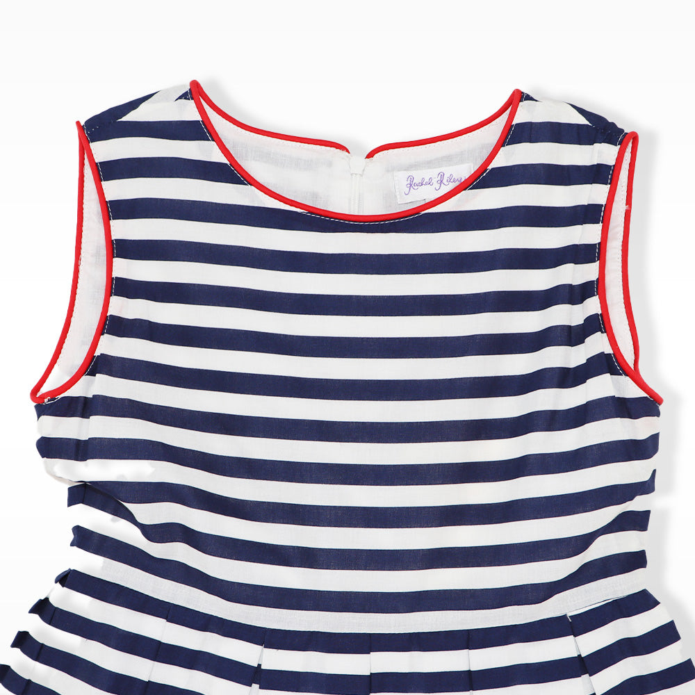 Rachel Riley Girls Nautical Stripe Sleeveless Cotton Summer Dress