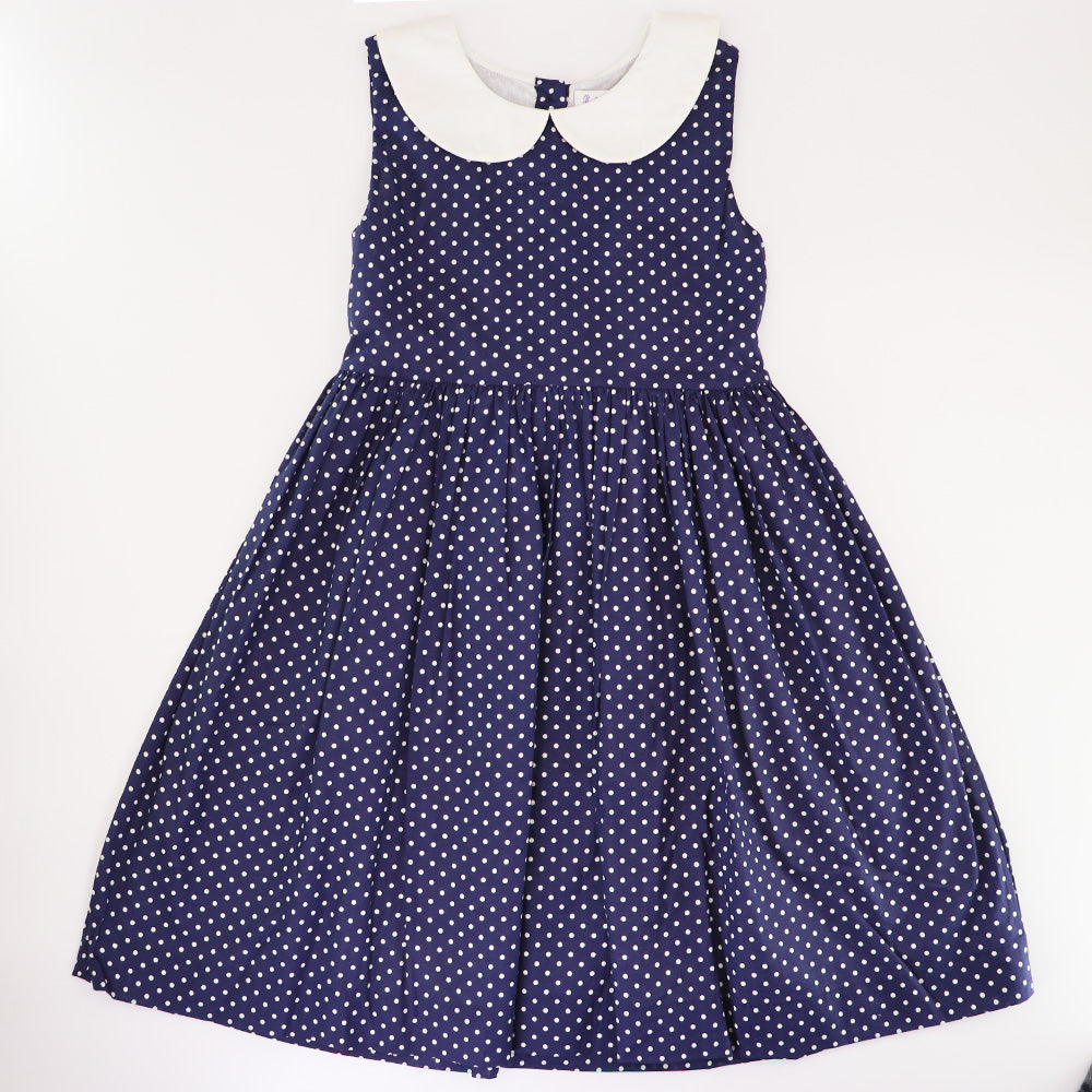 Rachel Riley Girls Polka Dot Sleeveless Cotton Summer Party Dress