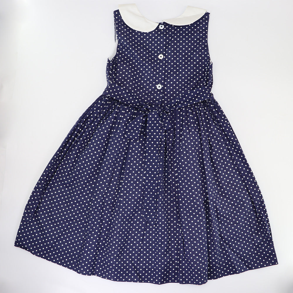 Rachel Riley Girls Polka Dot Sleeveless Cotton Summer Party Dress