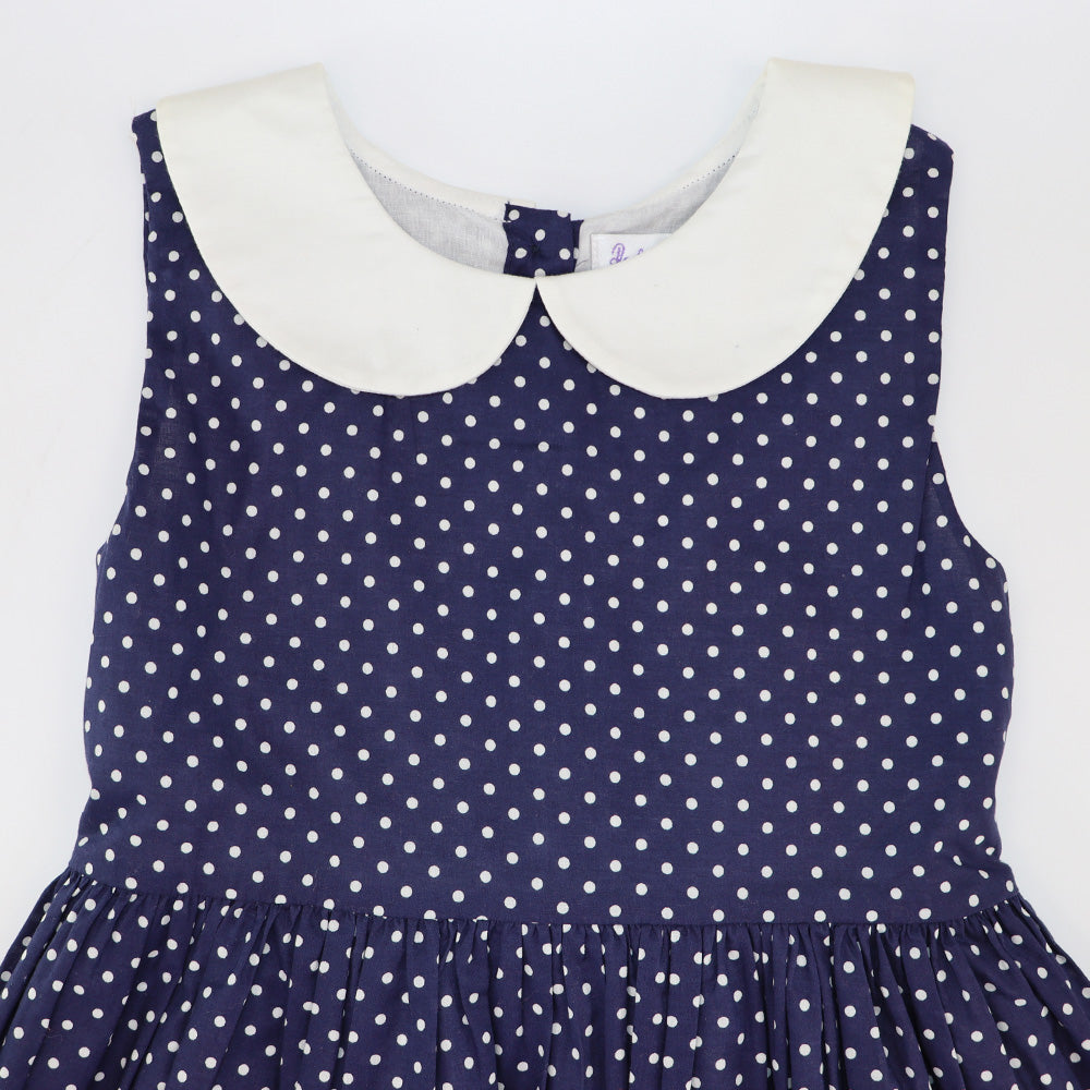 Rachel Riley Girls Polka Dot Sleeveless Cotton Summer Party Dress