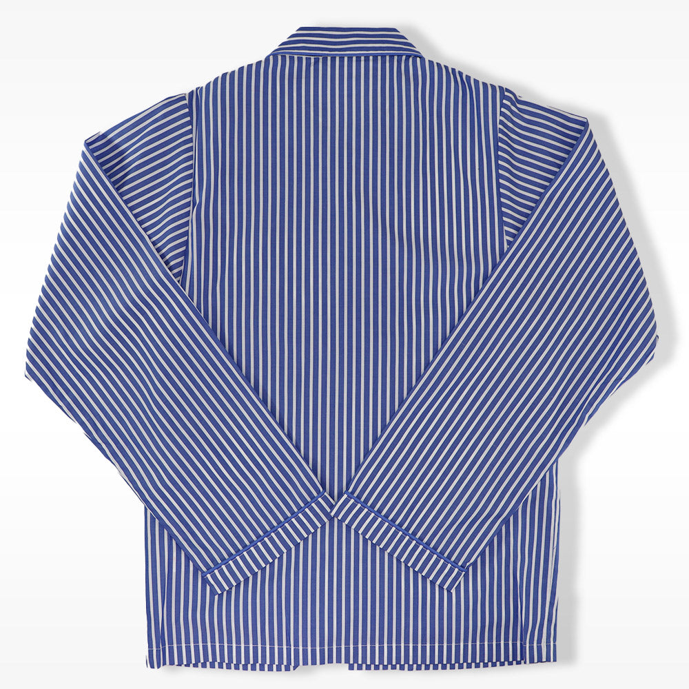 Rachel Riley Boys Striped Long Cotton Pajamas in Blue