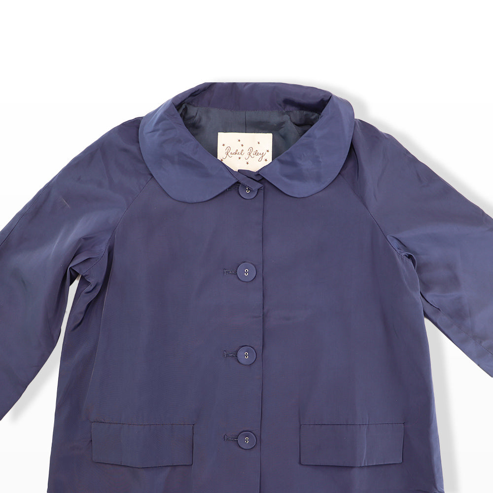 Rachel Riley Girls Classic Pink Wool Blend Swing Coat