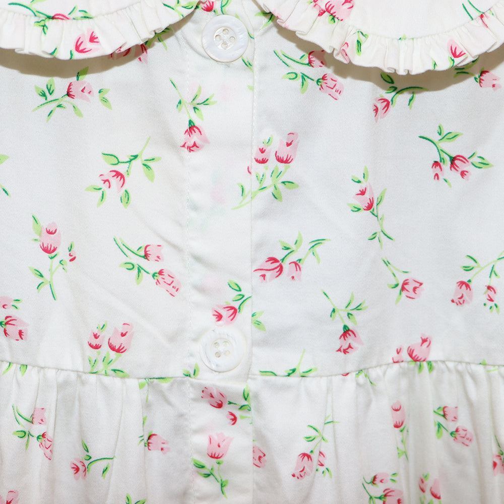 Rachel Riley Girls Pink Rose Bud Print Cotton Night Dress