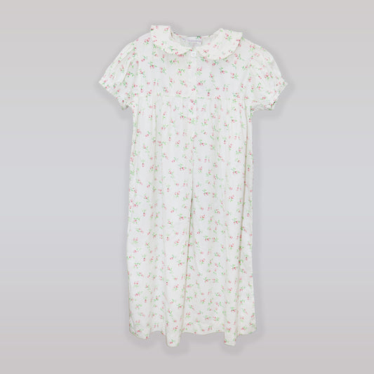 Rachel Riley Girls Pink Rose Bud Print Cotton Night Dress