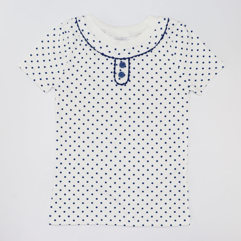 Rachel Riley Kids Luxury Cotton Polka Dot Pajama Set