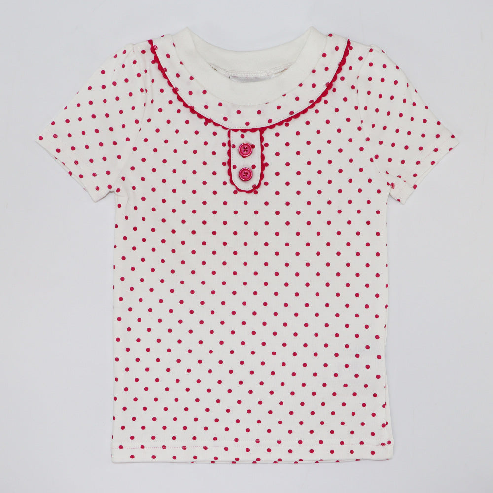 Rachel Riley Designer Cotton Polka Dot Two-Piece Pajama Sleepwear Set