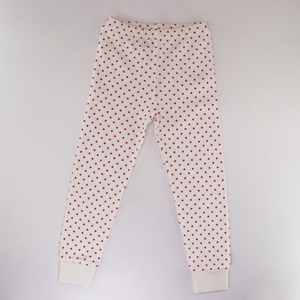 Rachel Riley Girls Pink Polka Dot Cotton Pajama Set